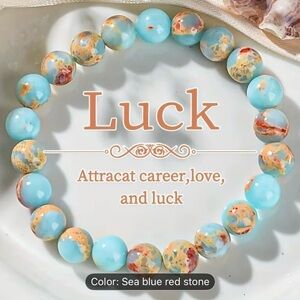 Elegant “Luck” Attracts Love and Success 8mm Stone Adjustable Bracelet